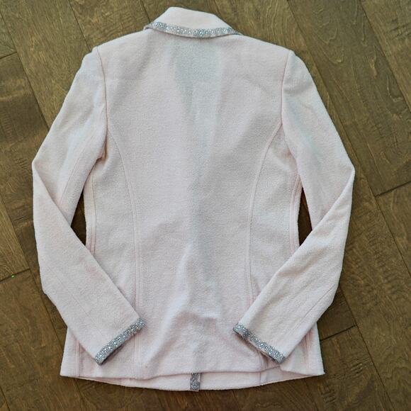 St.John Evening Sz 6‎ SOFT PINK Glam Boucle Santana Knit Blazer Jacket Set - Picture 2 of 12